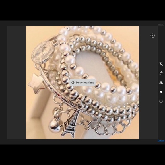 Eiffel Tower Pearl Multi Piece Charm Bracelet - Picture 2 of 5